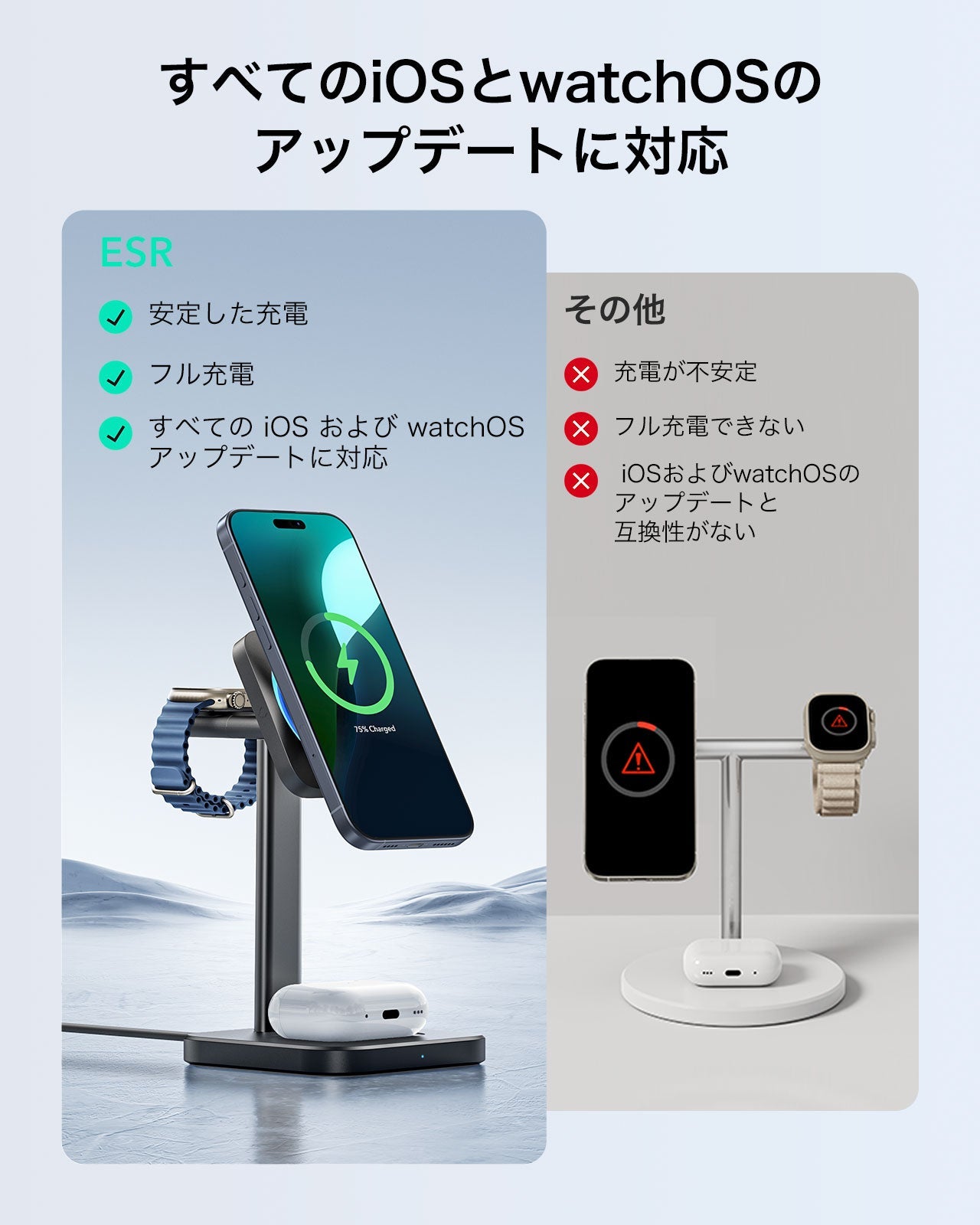 Qi2 3-in-1 Wireless Charging Station with CryoBoost (HaloLock) - Black - JP Plug  Product type