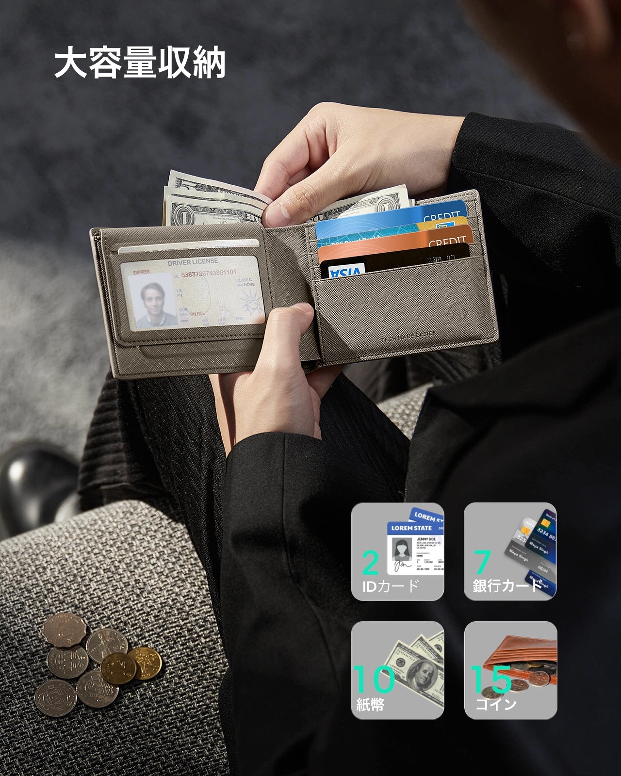 Geo Wallet with Find My - Elephant Gray  Product type