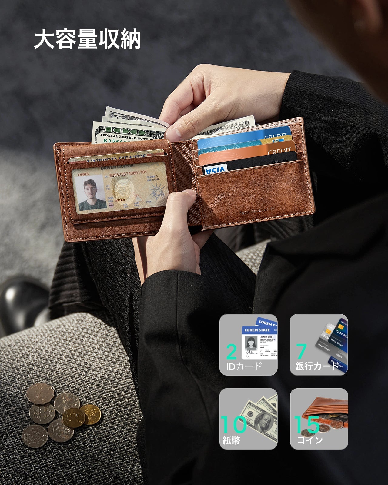 Geo Wallet with Find My - Aged Leather  Product type