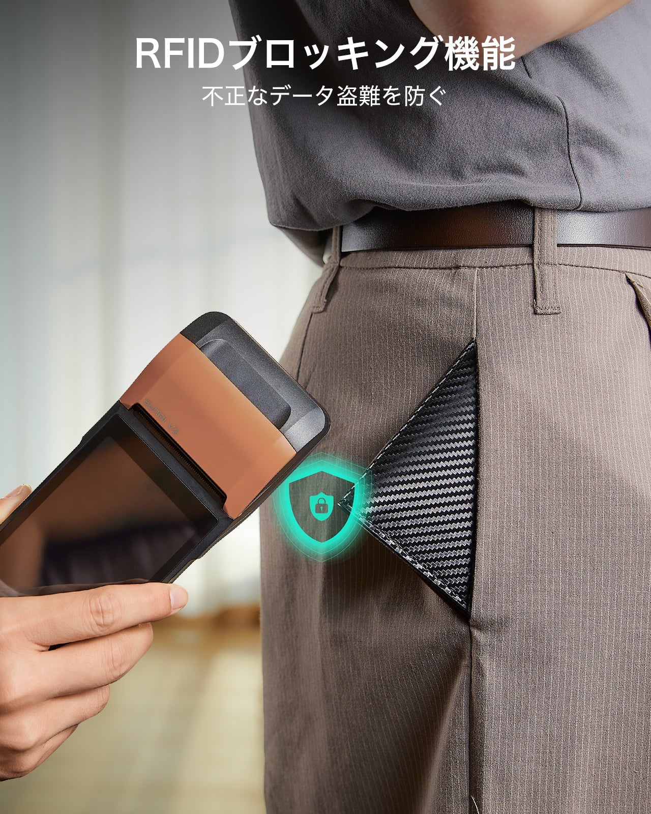 Geo Wallet with Find My - Black Carbon Fiber  Product type