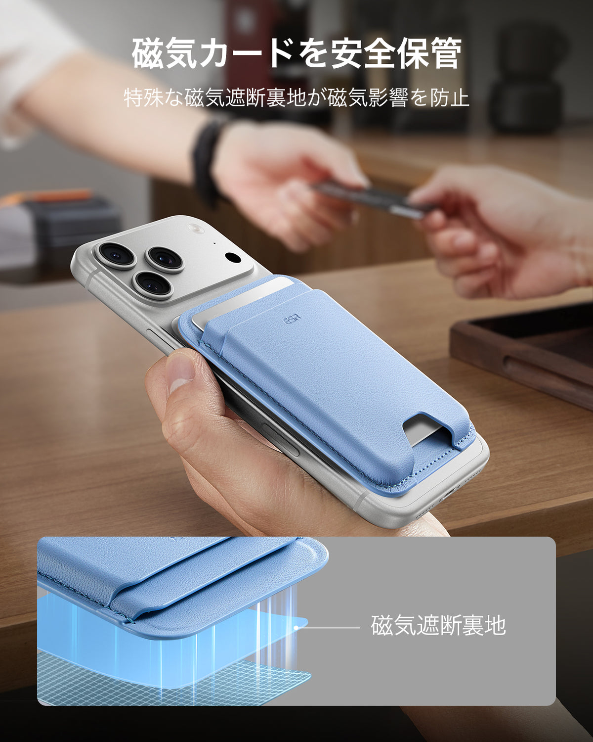 マグネットウォレット（HaloLock）ライトブルー  Product type