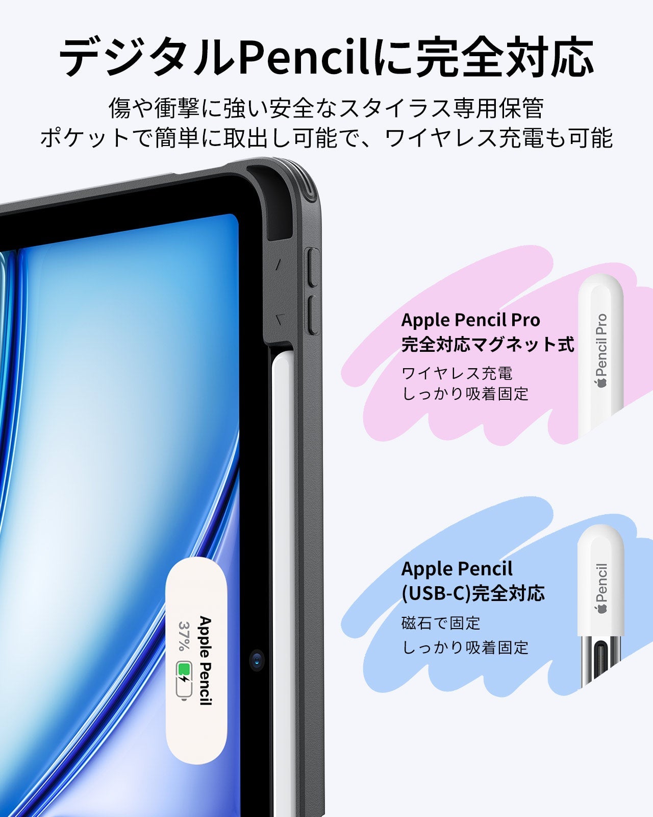 iPad Air 11" (2024), Air 10.9" (5th/4th Gen) Flip Magnetic Case with Pencil Holder - Black  Product type