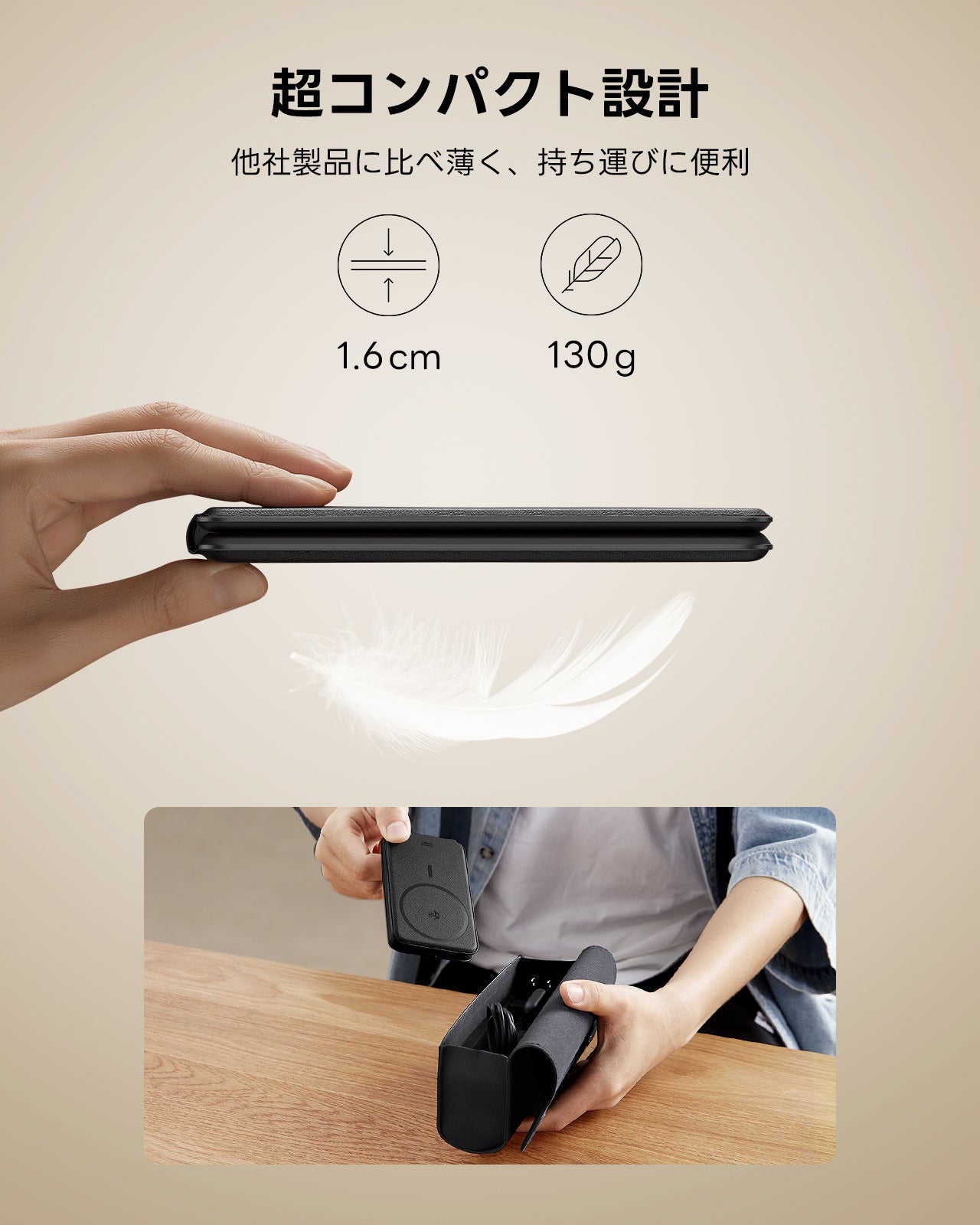 Qi2 3-in-1 Travel Wireless Charging Set (Bag Included) - White - JP Plug  Product type