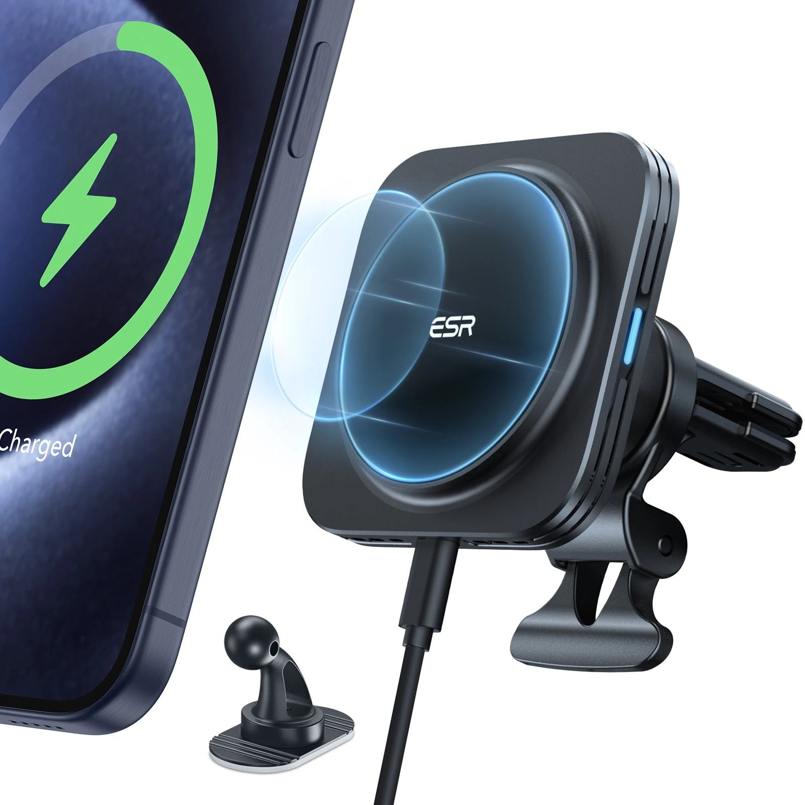 Magnetic Wireless Car Charger (HaloLock) - Black  Product type