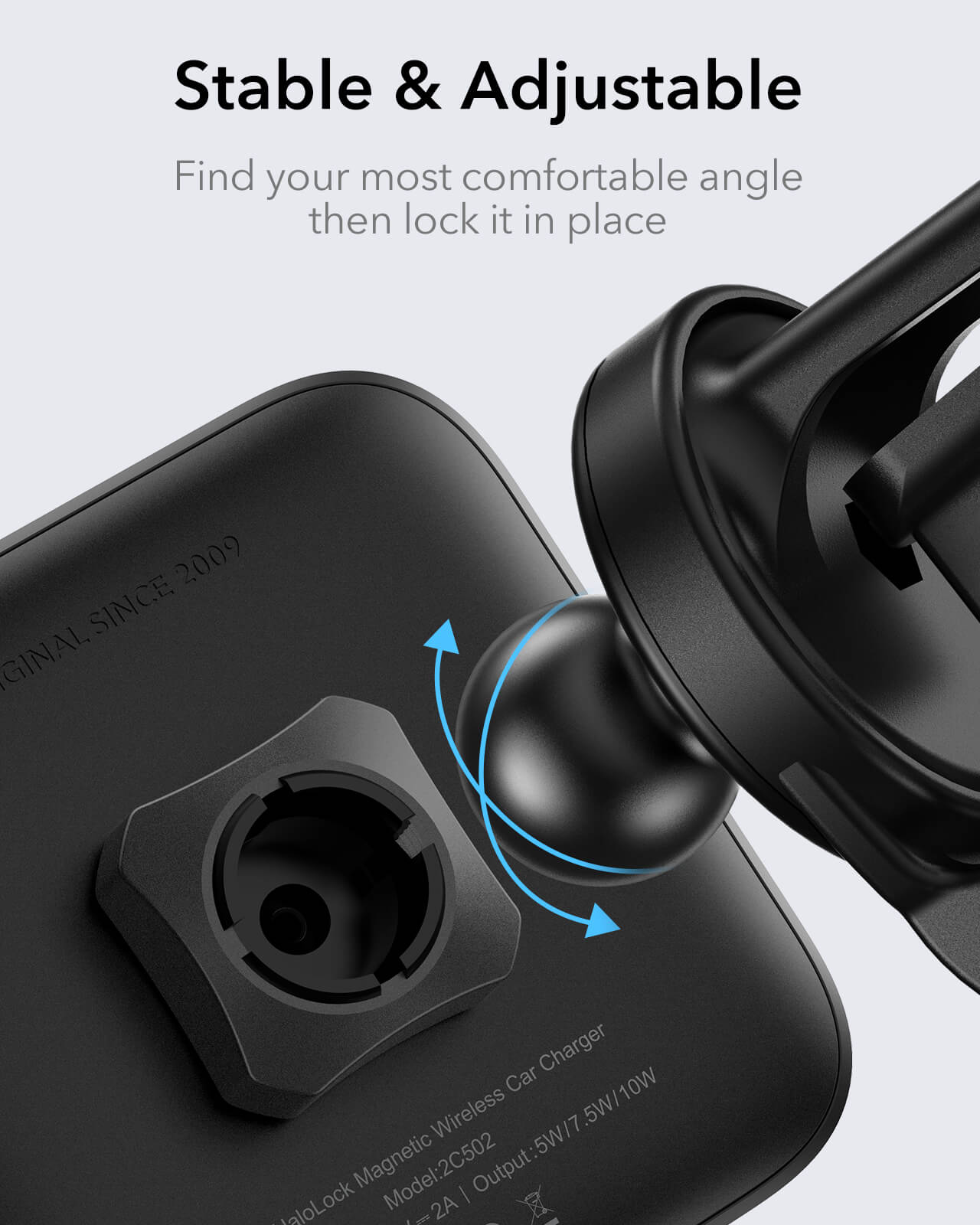 Magnetic Wireless Car Charger (HaloLock) - Black  Product type