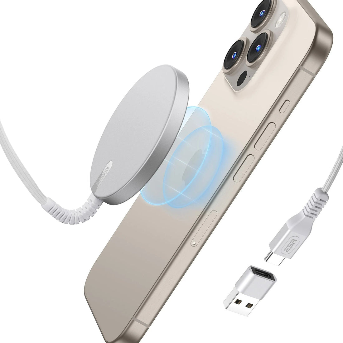 Mini Wireless Charger (HaloLock) - Silver  Product type
