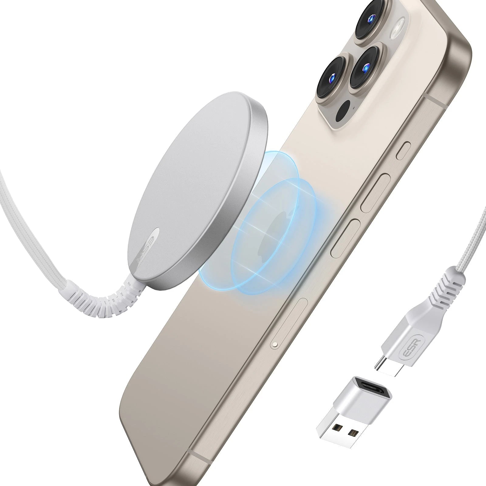 Mini Wireless Charger (HaloLock) - Silver  Product type