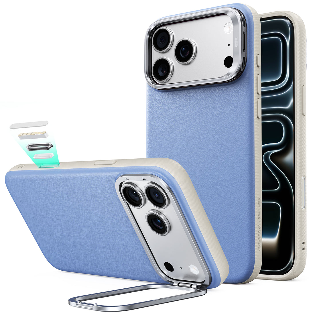 iPhone 18 Pro Atelier Magnetic Case with Camera Control and Flex Stand - Misty Blue  Product type