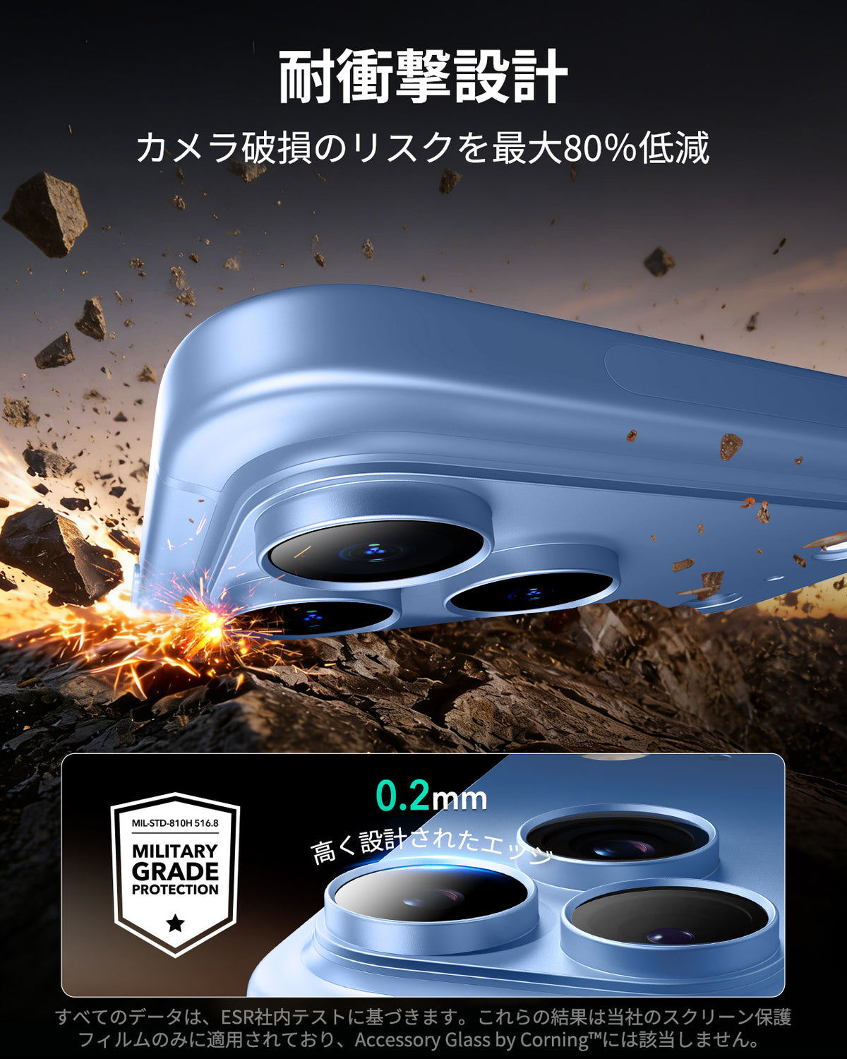 iPhone 18 Pro Max Armorite® Pro Camera Lens Protector (Full Coverage) - Misty Blue  Product type
