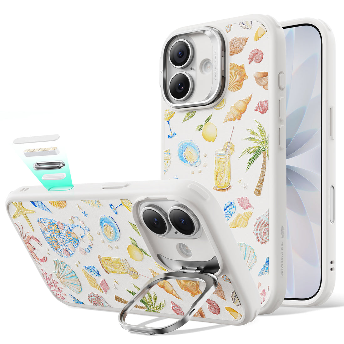 iPhone 17 Classic Hybrid Magnetic Case (Camera Control, Stash Stand) - Coastal Summer  Product type