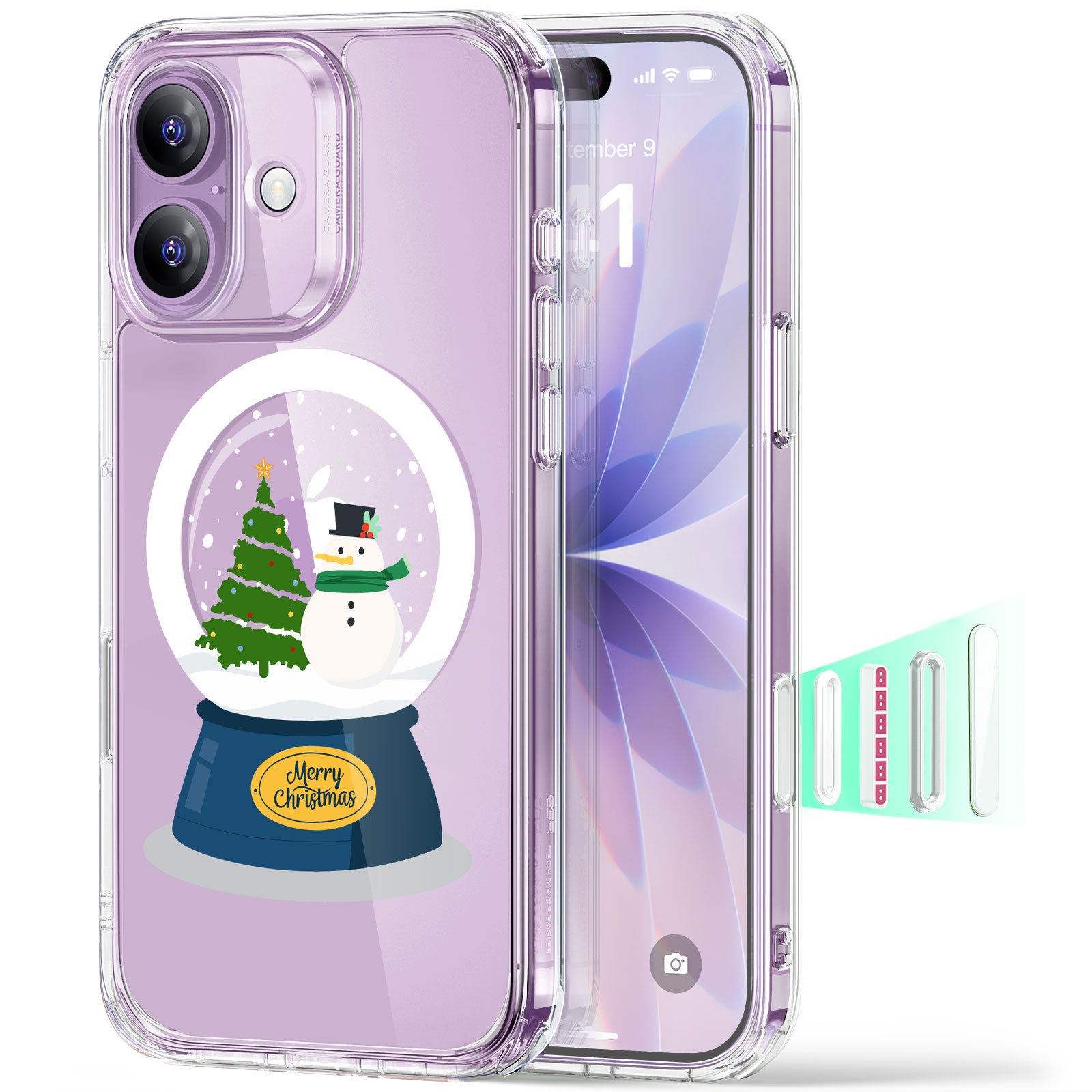 iPhone 17 Classic Hybrid Magnetic Case (Camera Control) - Christmas Globe  Product type