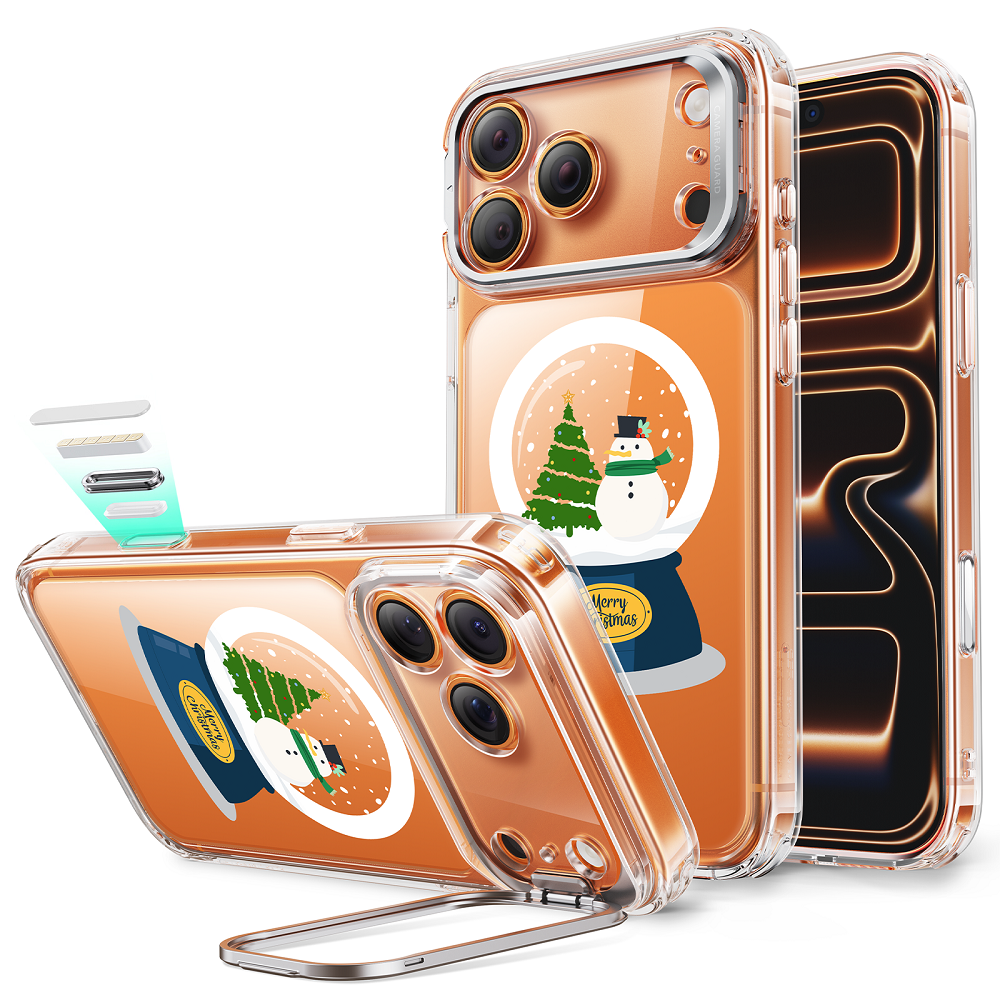iPhone 17 Pro Classic Hybrid Magnetic Case (Camera Control, Stash Stand) - Christmas Globe  Product type
