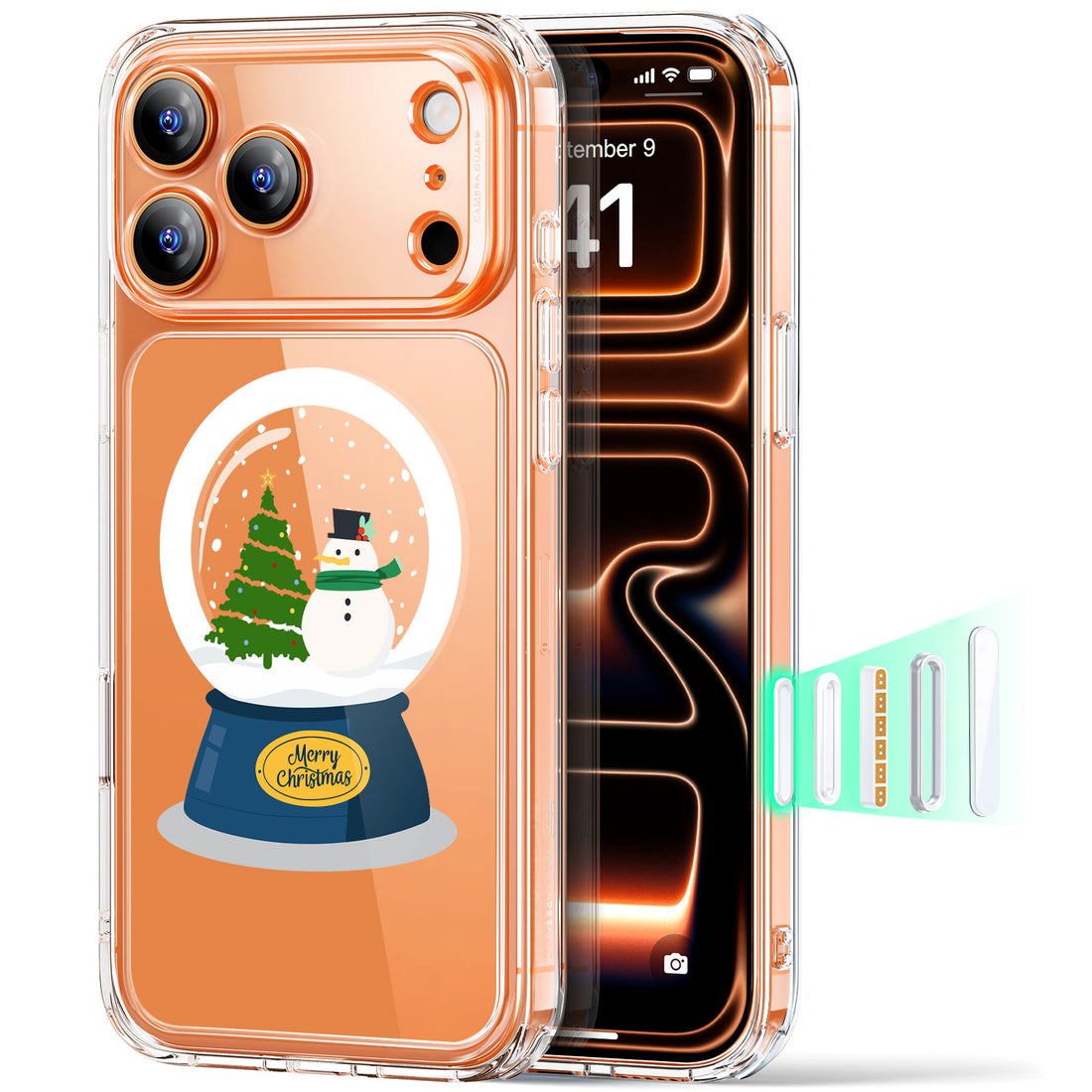 iPhone 17 Pro Max Classic Hybrid Magnetic Case (Camera Control) - Christmas Globe  Product type