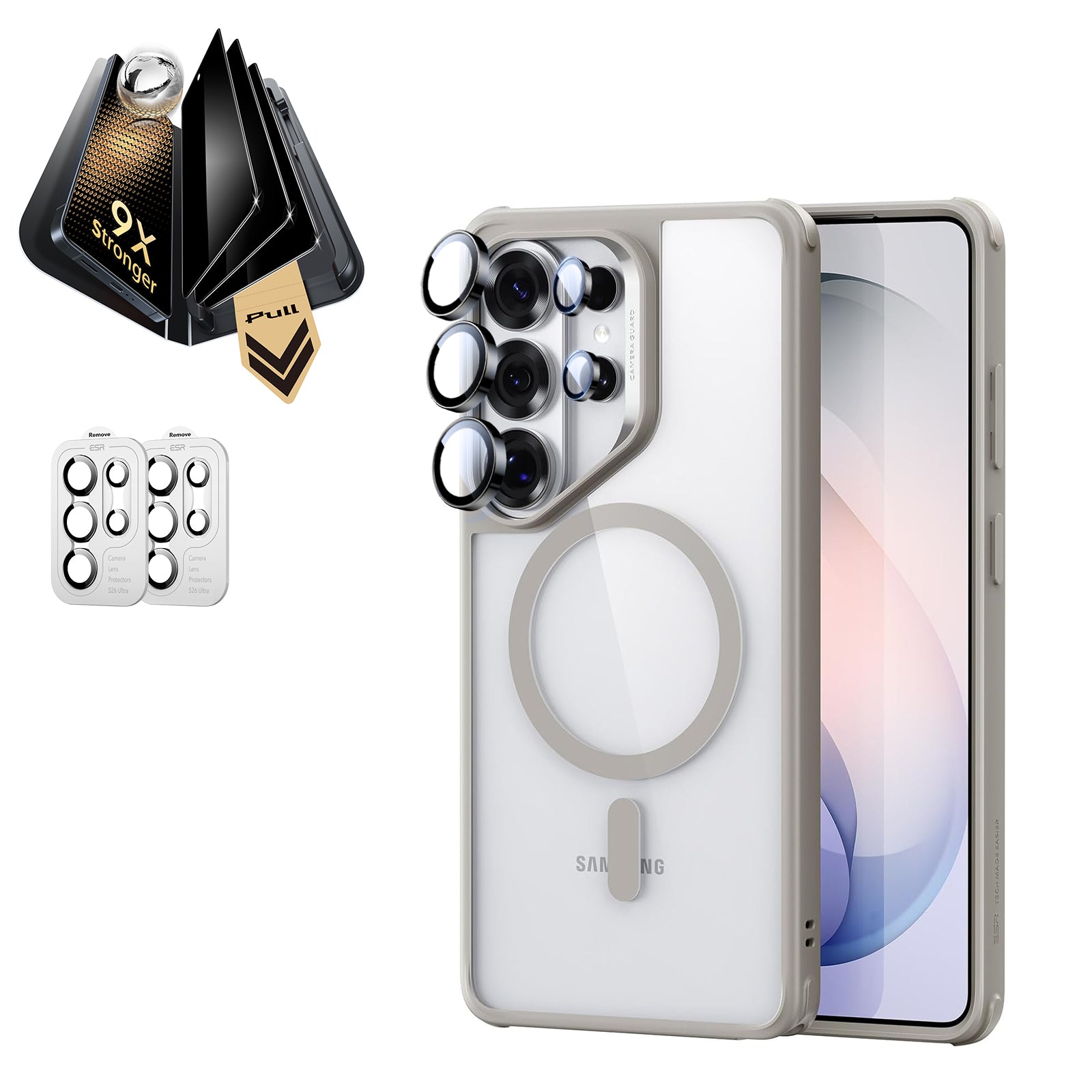 Galaxy S26 Ultra Bundle Classic Hybrid Magnetic Case and Armorite® Pro Privacy Screen Protector - Clear Grey  Product type