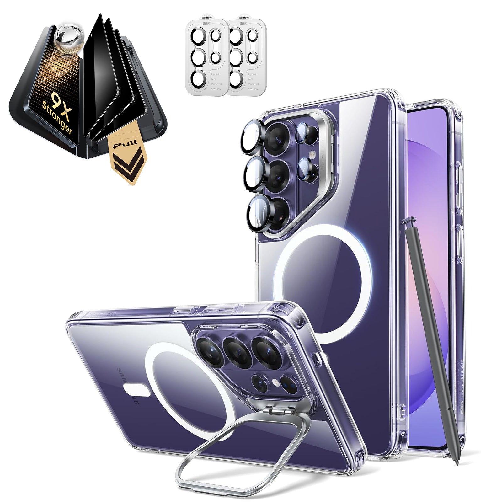 Galaxy S26 Ultra Bundle Classic Hybrid Magnetic Case (Stash Stand) and Armorite® Pro Privacy Screen Protector - Clear  Product type