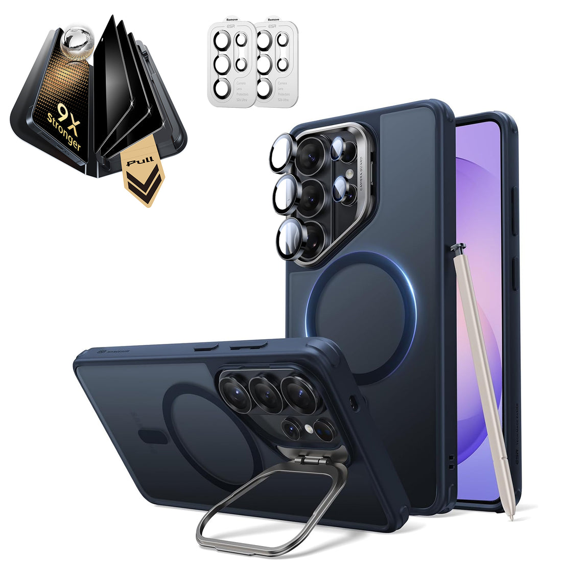 Galaxy S26 Ultra Bundle Classic Hybrid Magnetic Case (Stash Stand) and Armorite® Pro Privacy Screen Protector - Frosted Blue  Product type