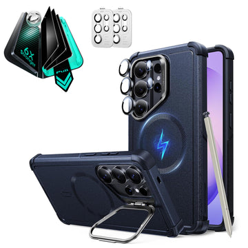Galaxy S26 Ultra Bundle Cyber Tough Magnetic Case (Stash Stand) and Armorite® Privacy Screen Protector - Navy Blue  Product type