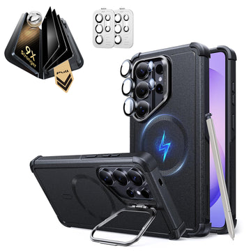 Galaxy S26 Ultra Bundle Cyber Tough Magnetic Case (Stash Stand) and Armorite® Pro Privacy Screen Protector - Black  Product type