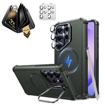 Galaxy S26 Ultra Bundle Cyber Tough Magnetic Case (Stash Stand) and Armorite® Pro Privacy Screen Protector - Olive Green  Product type