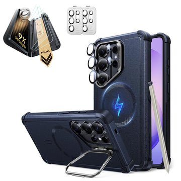 Galaxy S26 Ultra Bundle Cyber Tough Magnetic Case (Stash Stand) and Armorite® Pro Screen Protector - Navy Blue  Product type