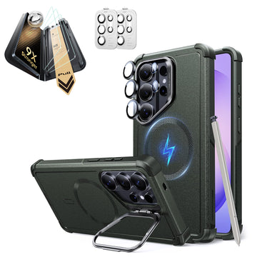 Galaxy S26 Ultra Bundle Cyber Tough Magnetic Case (Stash Stand) and Armorite® Pro Screen Protector - Olive Green  Product type