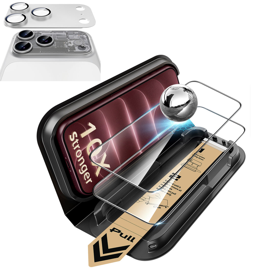 iPhone 18 Pro Max Bundle Armorite® Pro Screen Protector and Camera Lens Protector (Full Coverage) - Silver  Product type