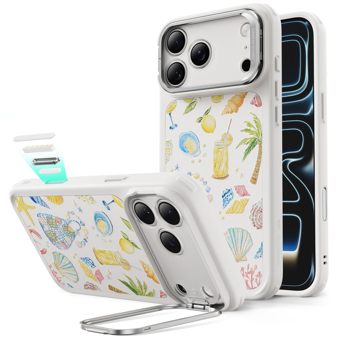 iPhone 17 Pro Classic Hybrid Magnetic Case (Camera Control, Stash Stand) - Coastal Summer  Product type