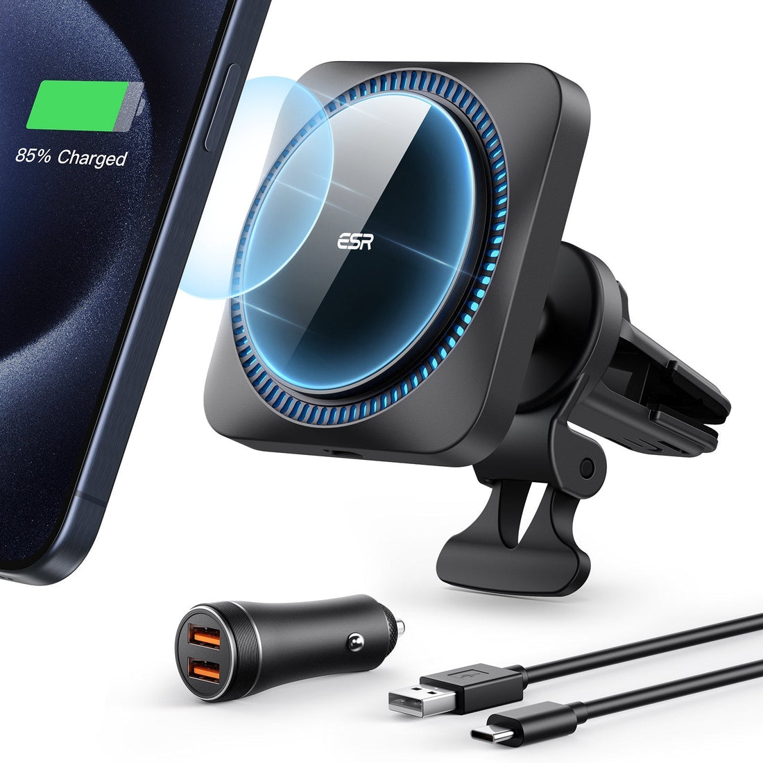 Wireless Car Charger with CryoBoost™ (HaloLock) - Wireless Charger with 36W Adapter  Product type