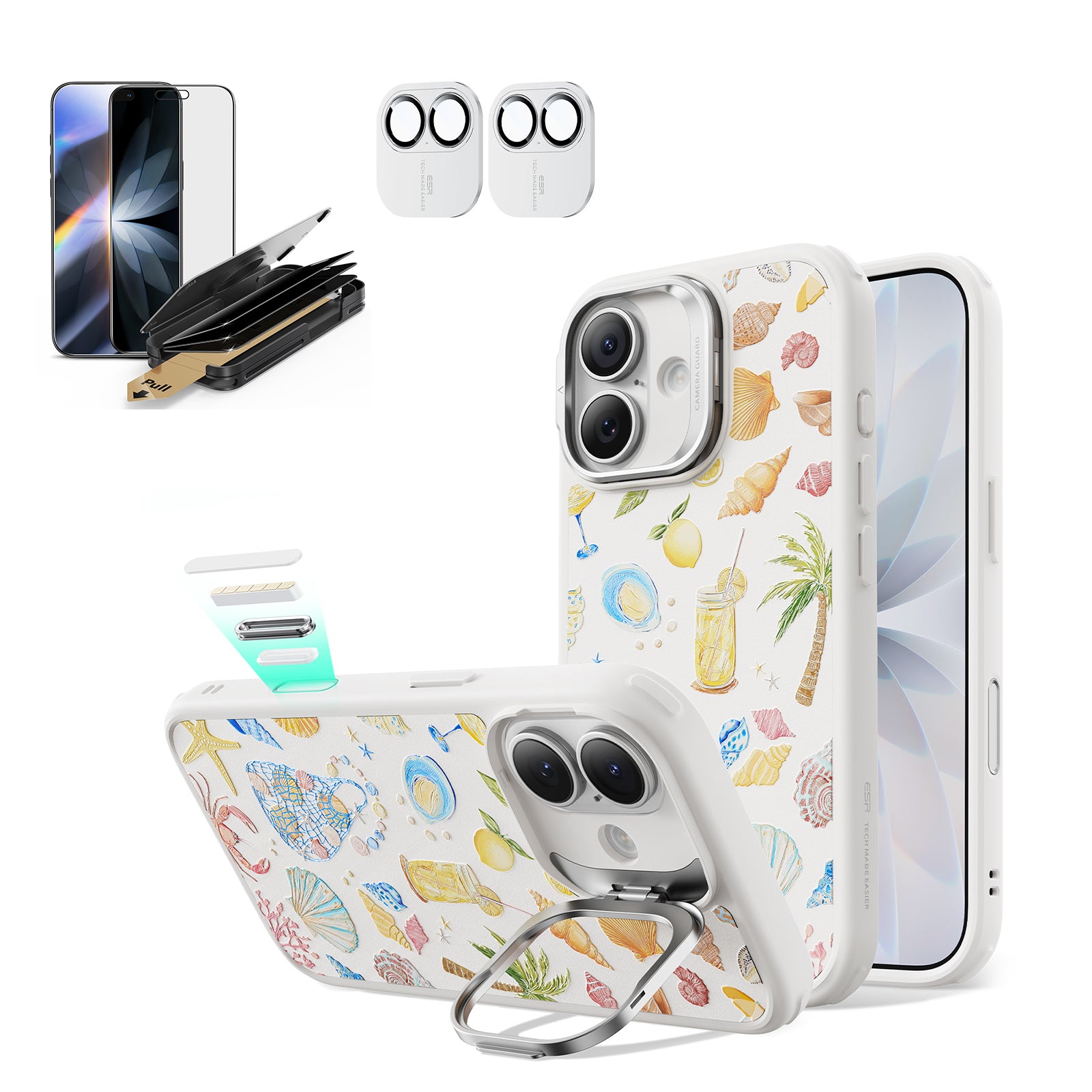 iPhone 17 Bundle Classic Hybrid Magnetic Case (Stash Stand) and Armorite Pro Privacy Screen Protector - Coastal Summer  Product type