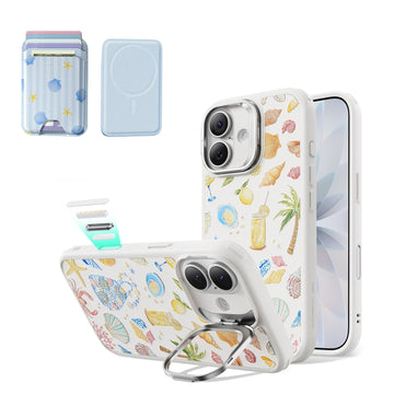 iPhone 17 Bundle Classic Hybrid Magnetic Case (Camera Control, Stash Stand) & Classic Magnetic Wallet - Coastal Summer  Product type