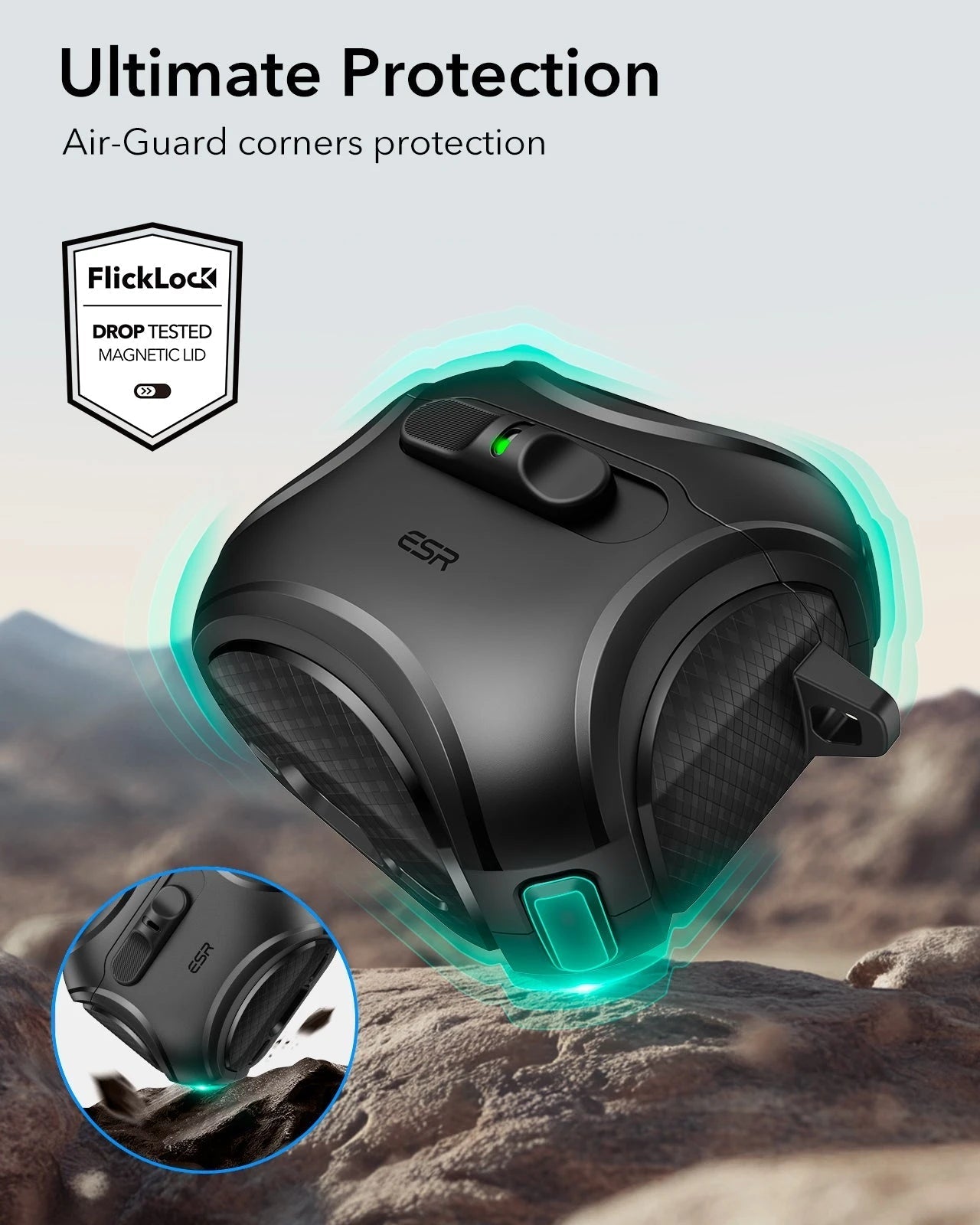 AirPods 4 Cyber FlickLock Case (HaloLock) - Silver  Product type