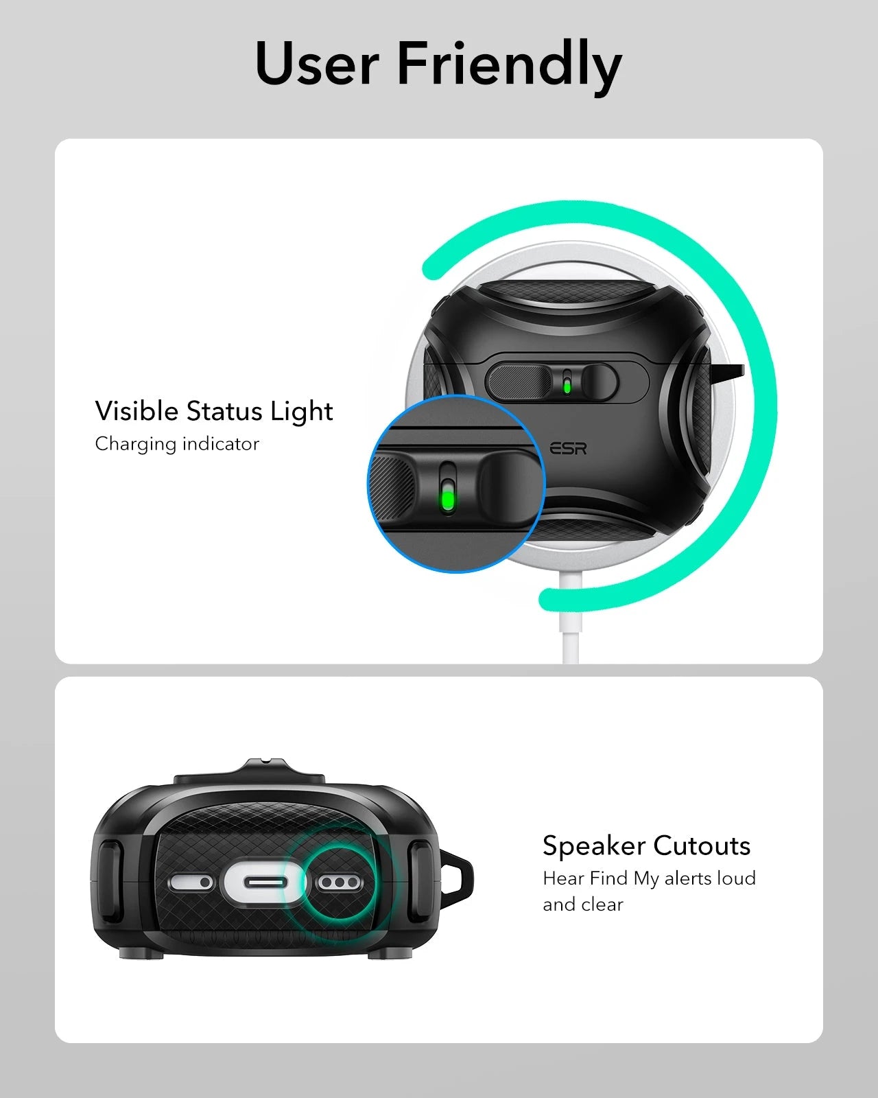 AirPods 4 Cyber FlickLock Case (HaloLock) - Black  Product type