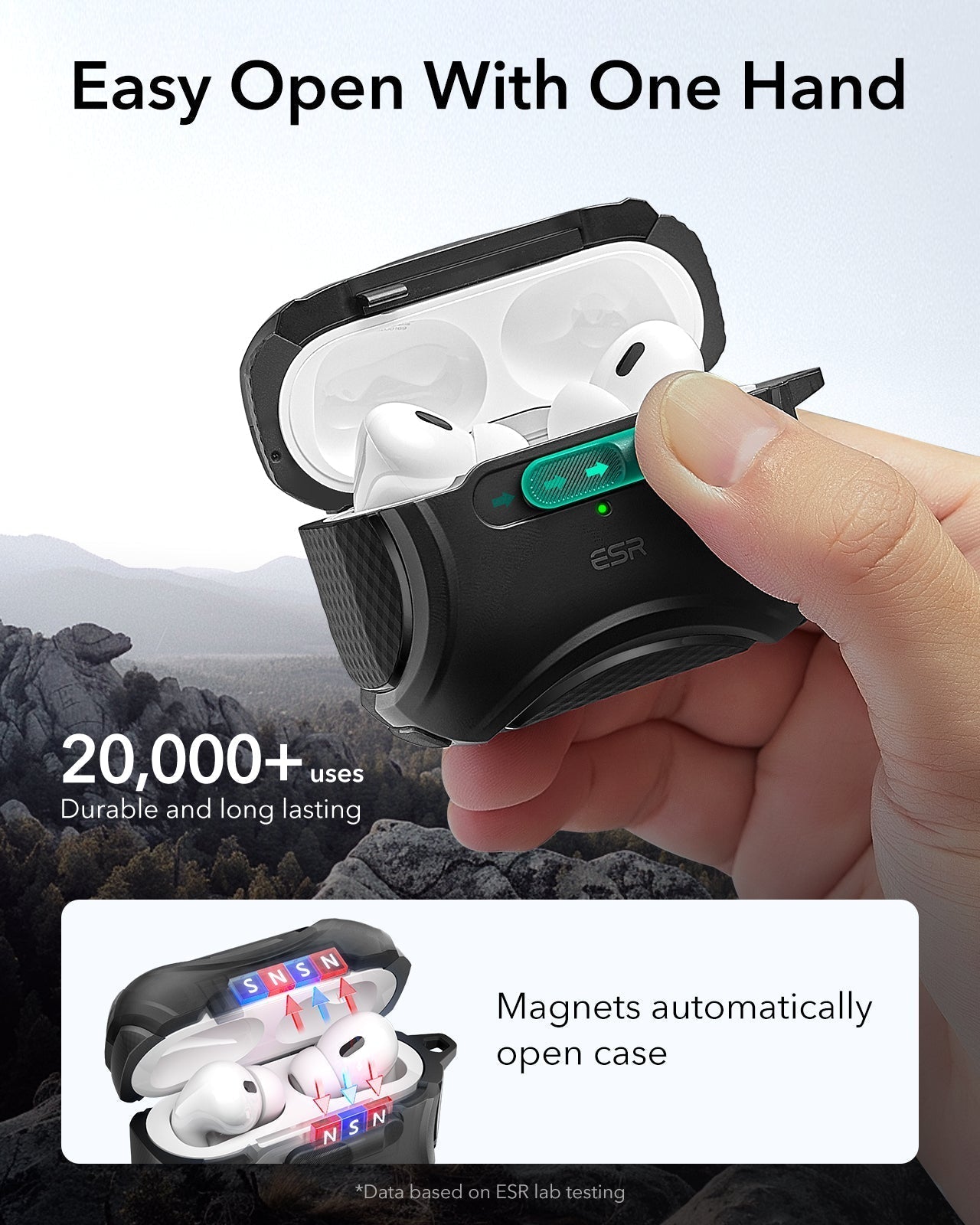 AirPods Pro (2023/2022/2019) Cyber FlickLock Case (HaloLock) - Midnight Black  Product type