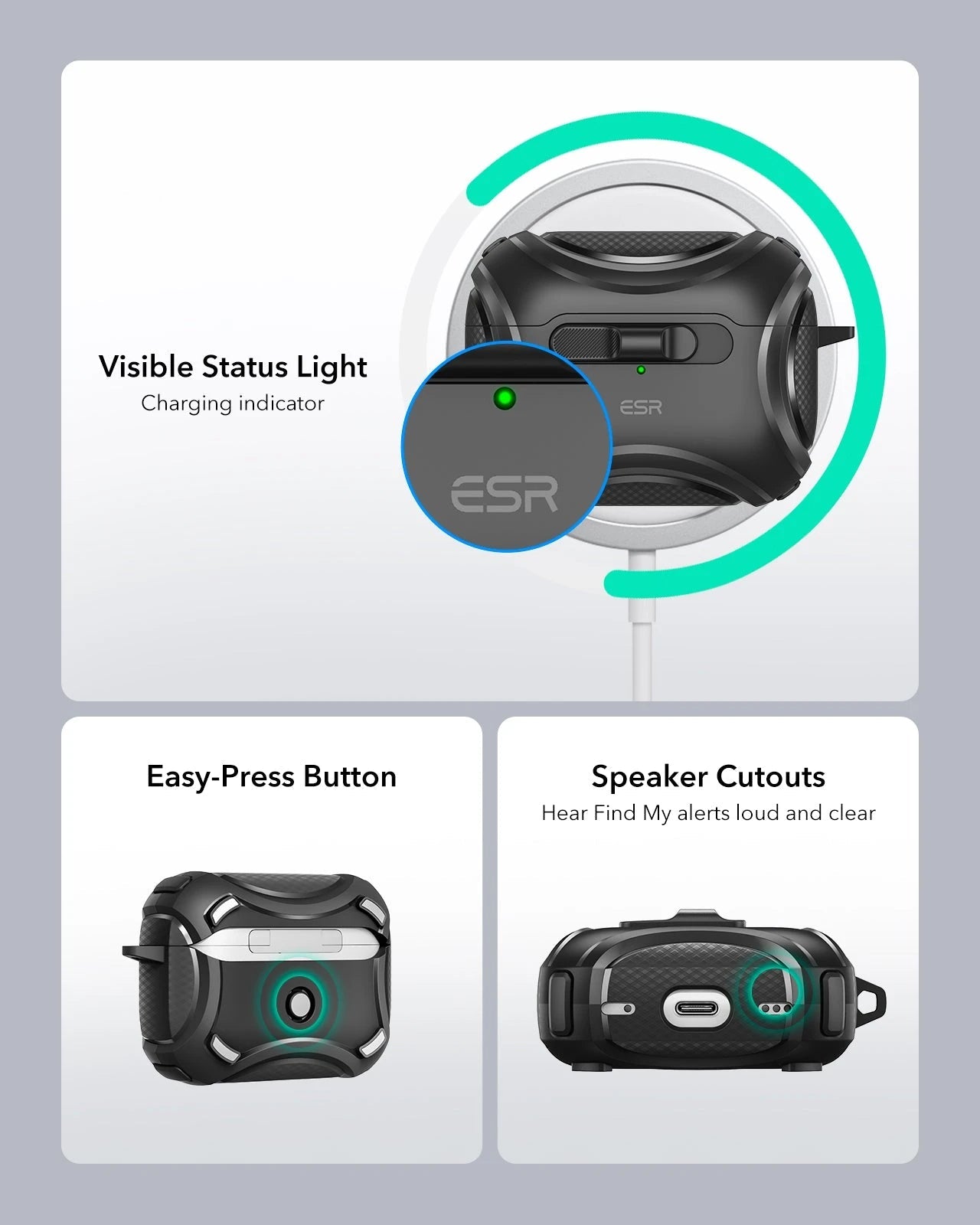 AirPods Pro (2023/2022/2019) Cyber FlickLock Case (HaloLock) - Forest Green  Product type