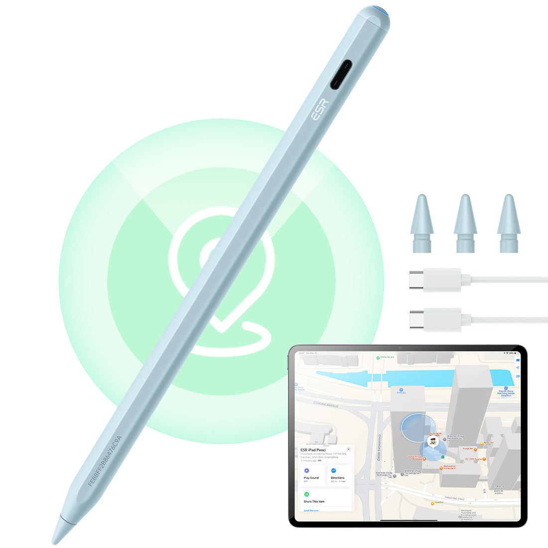 Geo Digital Pencil with Built-in Find My - Blue  Product type