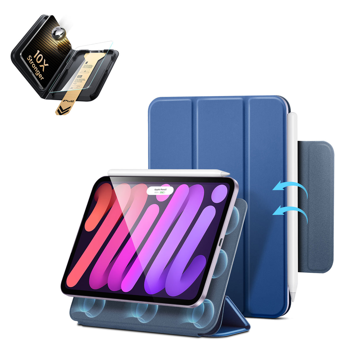 iPad mini (A19 Pro)用 Rebound マグネット究極保護セット - ネイビーブルー  Product type