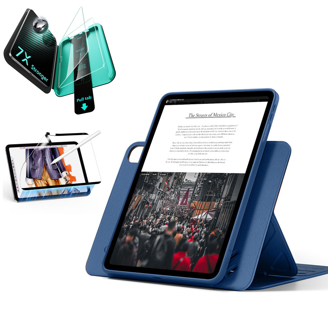 iPad Air 11" (M4) 2026 Bundle Shift Magnetic Case, Papel-Feel Magnetic & Armorite® Protection - Navy Blue  Product type