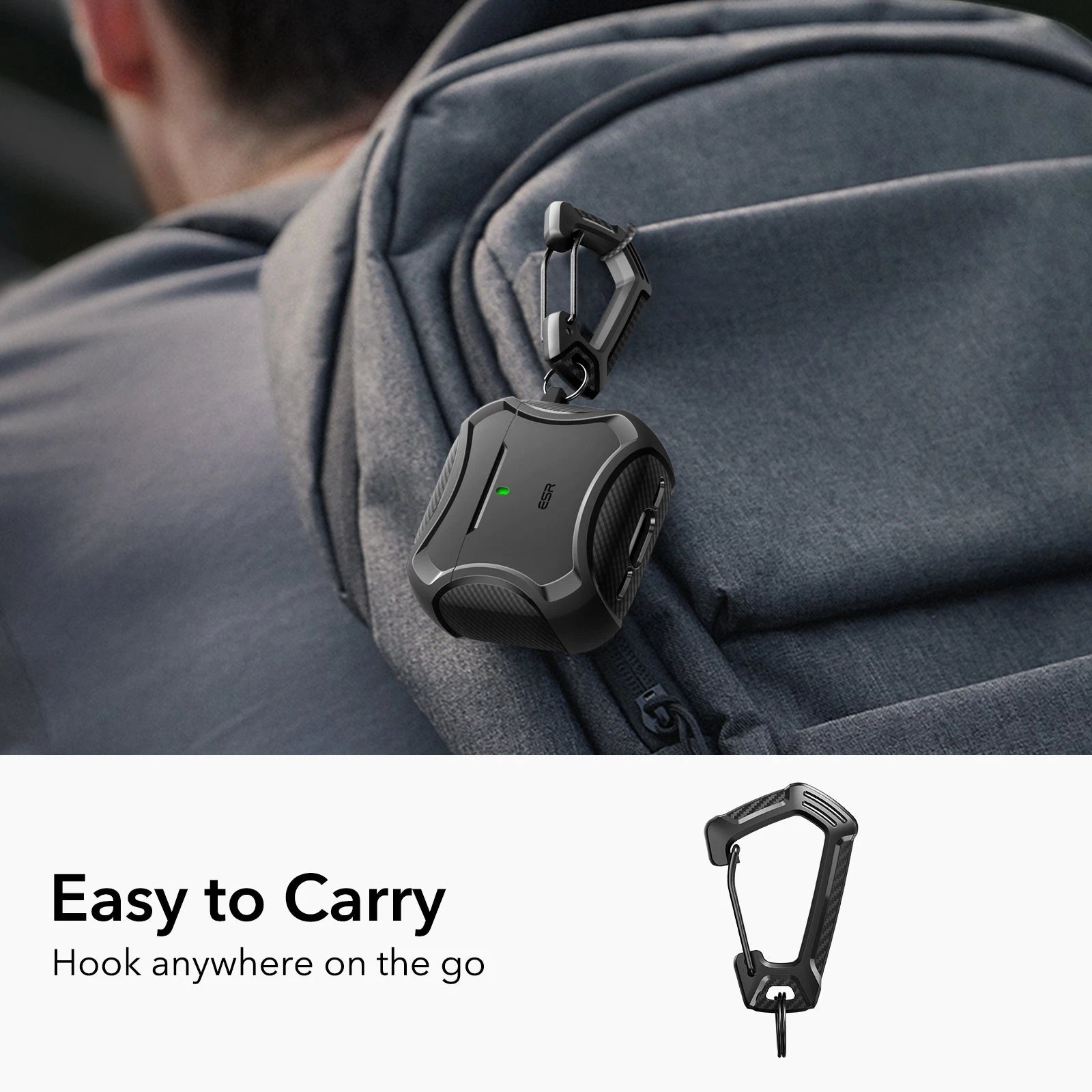 AirPods 4 Cyber Tough Case (HaloLock) - Black  Product type