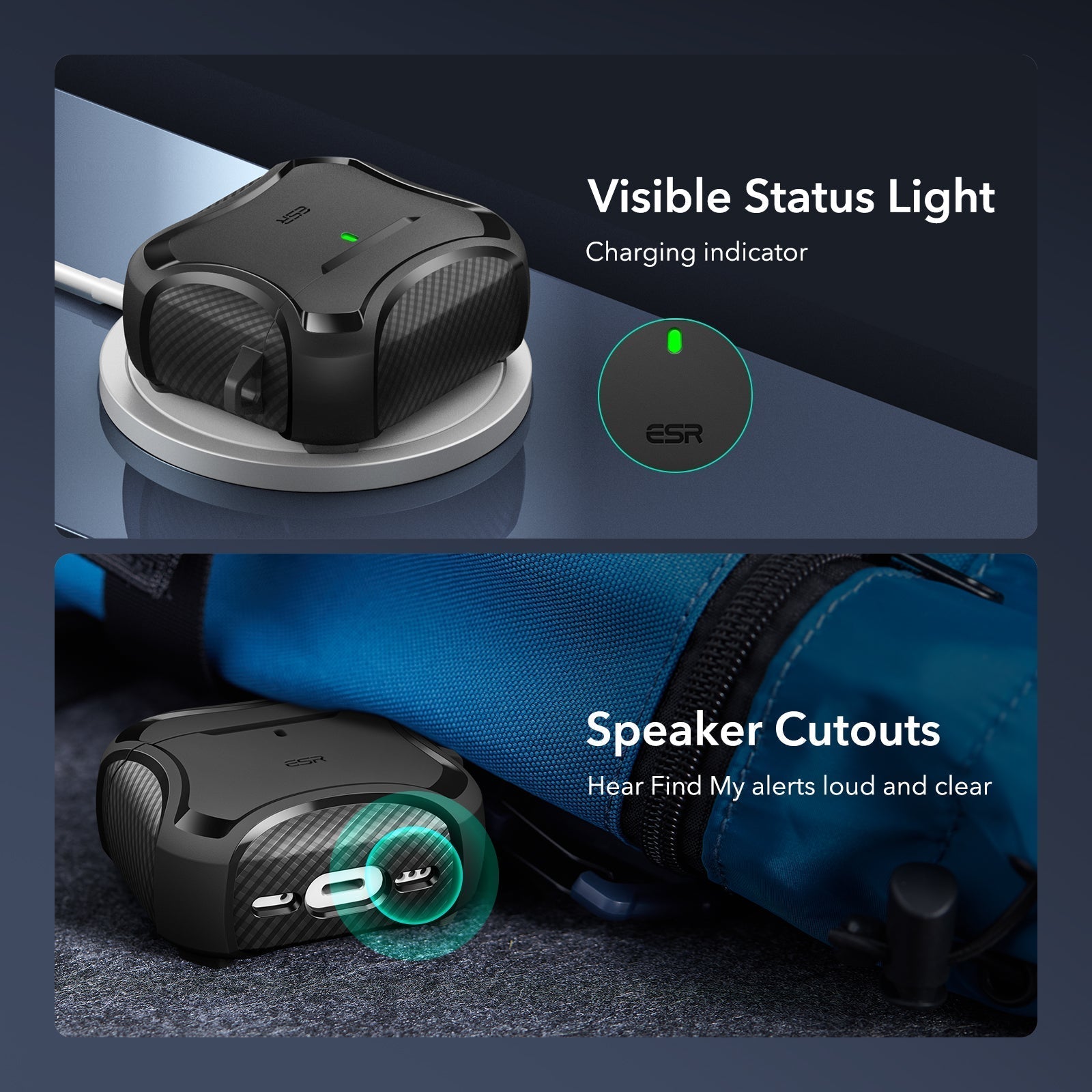 AirPods 4 Cyber Tough Case (HaloLock) - Black  Product type