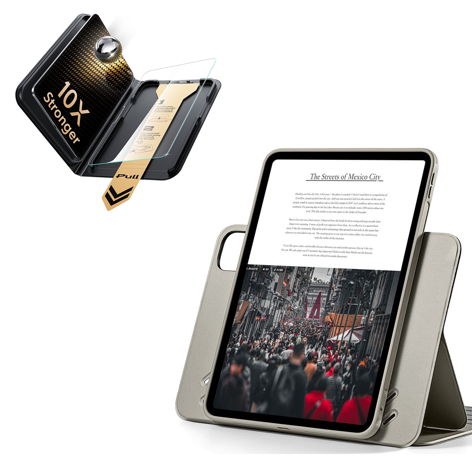iPad Pro 11インチ(M5) 2025用 Shiftマグネットケース＆Armorite® Proガラス保護フィルム（UltraFitトレイ付き）セット - チタニウム  Product type