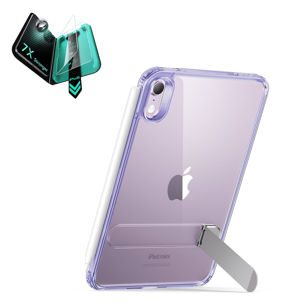 iPad mini (A19 Pro)用 Boost キックスタンド保護セット - クリアパープル  Product type