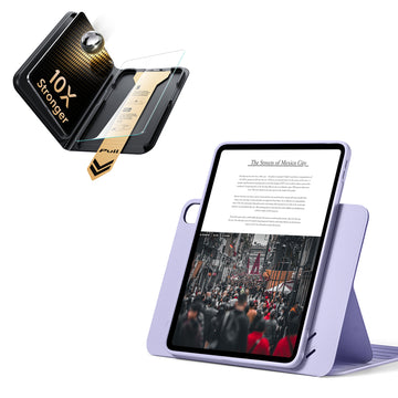 iPad Air 11インチ(M4) 2026用 Shiftマグネットケース＆Armorite® Proガラス保護フィルム（UltraFitトレイ付き）セット - ライトパープル  Product type