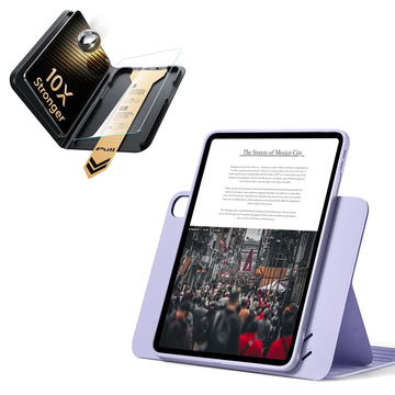 iPad Air 13インチ(M4) 2026用 Shiftマグネットケース＆Armorite® Proガラス保護フィルム（UltraFitトレイ付き）セット - ライトパープル  Product type