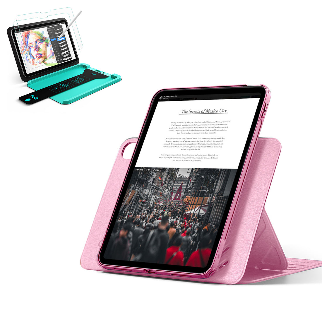 iPad 11" (A16) 2025 Bundle Shift Magnetic Case & Armorite® Paper-Feel Protection - Pink  Product type
