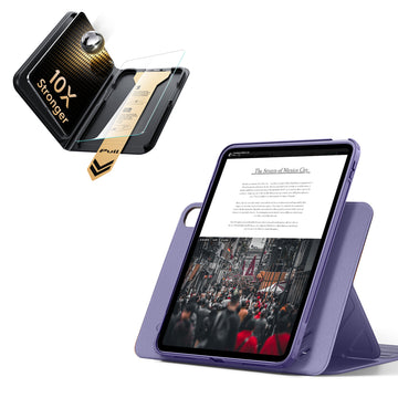 iPad 11インチ(A16) 2025用 Shiftマグネットケース＆Armorite® Proガラス保護フィルム（UltraFitトレイ付き）セット - パープル  Product type