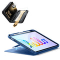 iPad 11インチ(A16) 2025用 Flipマグネットケース（ペンホルダー付き）＆Armorite® Proガラス保護フィルム（UltraFitトレー付き）セット - ネイビーブルー