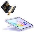 iPad 11インチ(A16) 2025用 Flipマグネットケース（ペンホルダー付き）＆Armorite® Proガラス保護フィルム（UltraFitトレー付き）セット - パープル