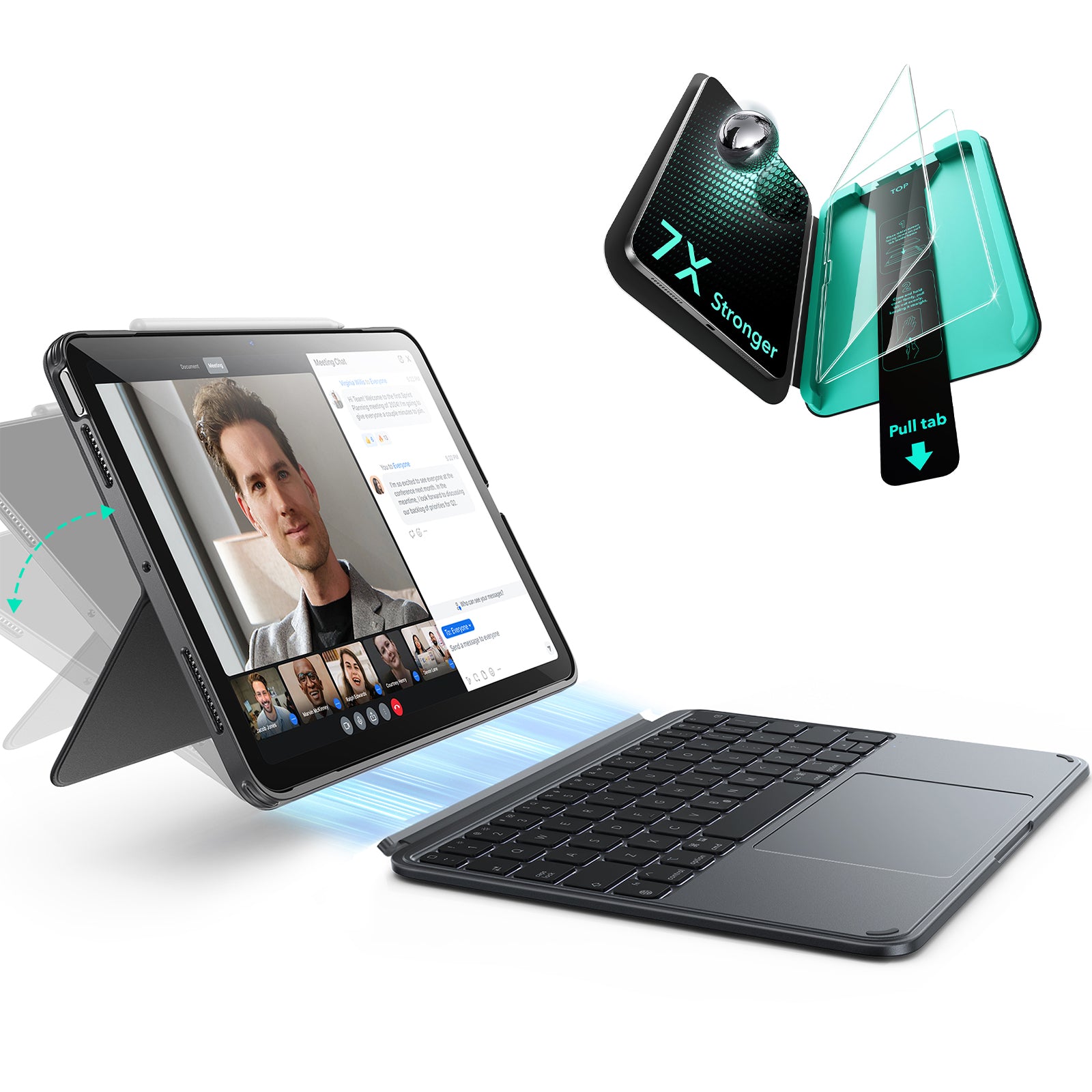 iPad 11インチ (A18) 2026 Shift キーボードケース (脱着式) ＆スクリーン保護フィルム セット - JP ダークグレー  Product type