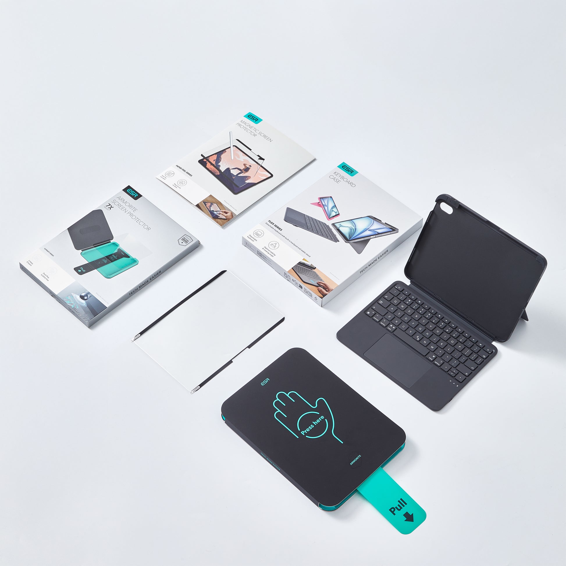 iPad Air 11インチ(M4)2026 Flex脱着式キーボードケース＆ペーパーフィール保護フィルム　セット  - JP配列-ダークグレイ  Product type