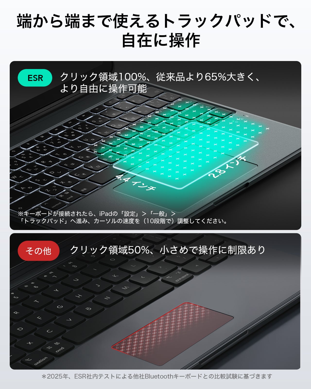 iPad Air 11(M4) 2026 キーボードケース ESR Shift 縦置き 脱着式 | ESR